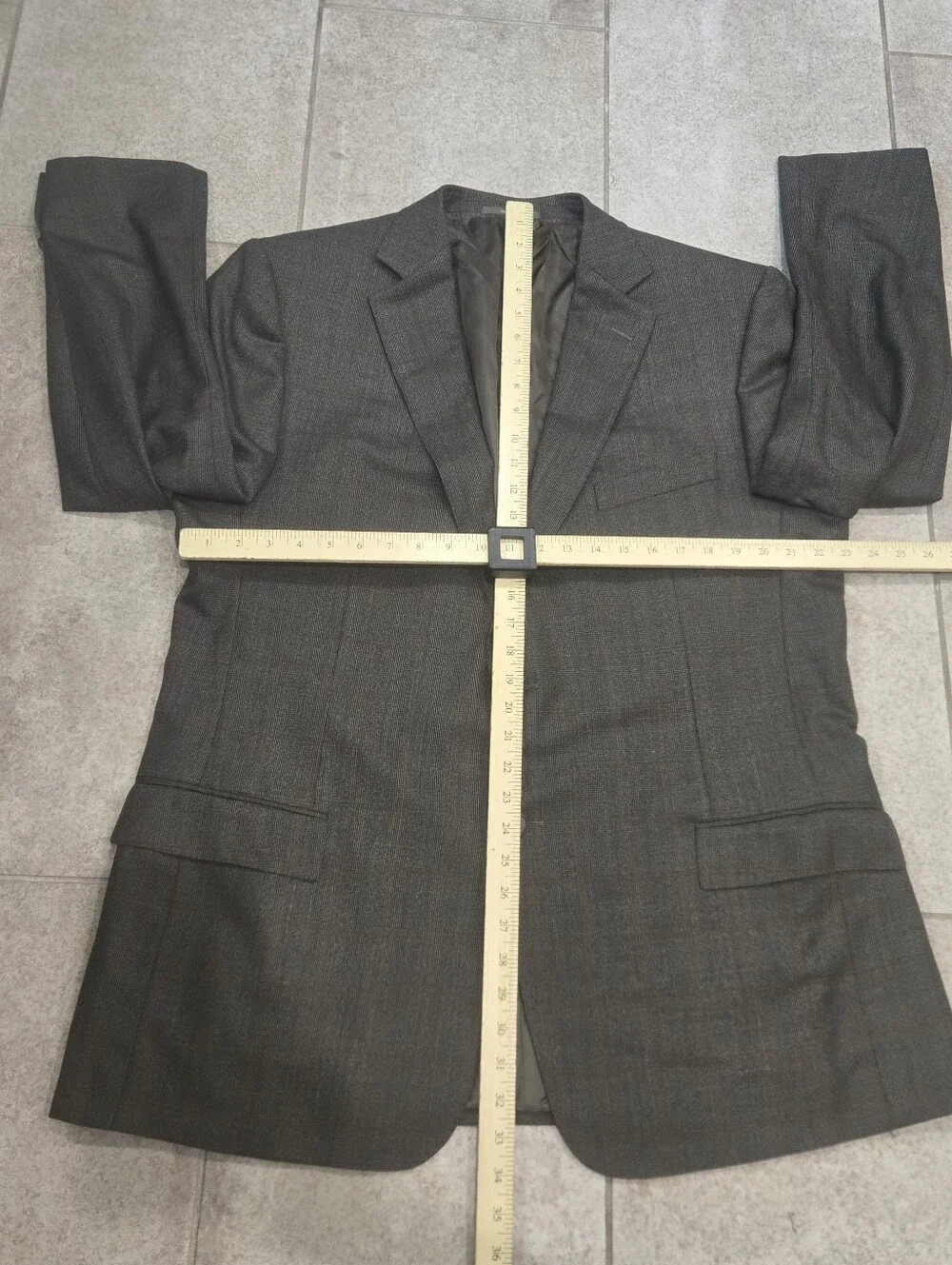 Ermenegildo Zegna Windowpane Plaid Wool 2 Button Suit Jacket Blazer 44R? Italy